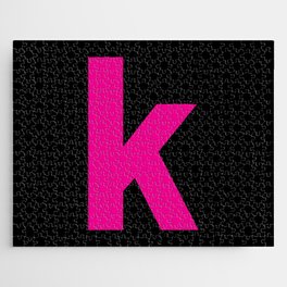 letter K (Magenta & Black) Jigsaw Puzzle