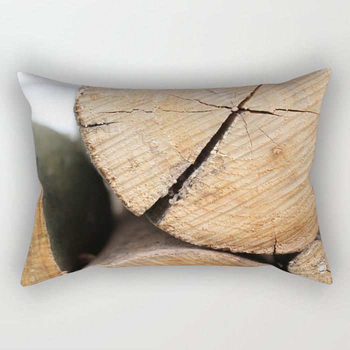 Wood Pile Rectangular Pillow