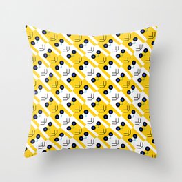 Frogstooth Yellow Throw Pillow