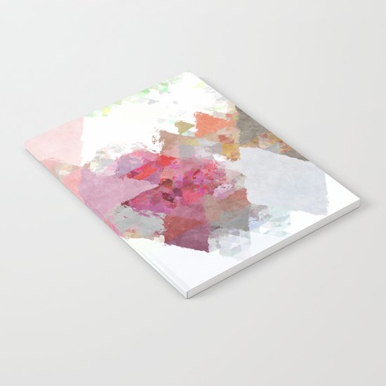 Pink white rosegold triangle pattern Notebook