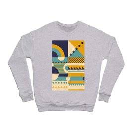 Colorful Retro Geometric Illustration Crewneck Sweatshirt