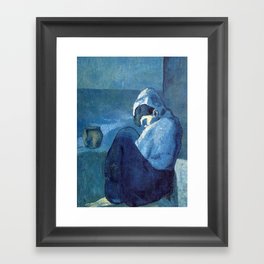 Pablo Picasso  Crouching Woman - Expressionism 1902 Framed Art Print