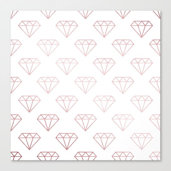 Simply Shimmer Diamonds in Rose Gold Sunset Canvas Print