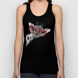 Hipster Giraffe with Glasses Tank Top