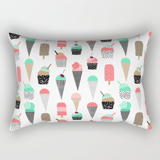 Ice Cream - Summer fresh modern minimal print pattern design gifts for college Rectangular Pillow