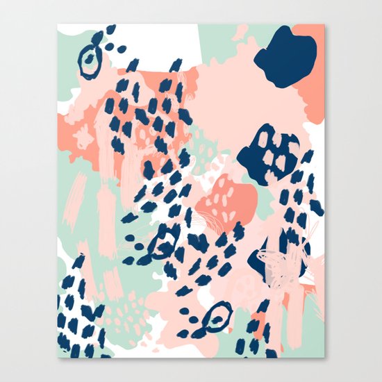 Kylie - abstract mint pastels painting boho trendy simple minimalist canvas home decor Canvas Print