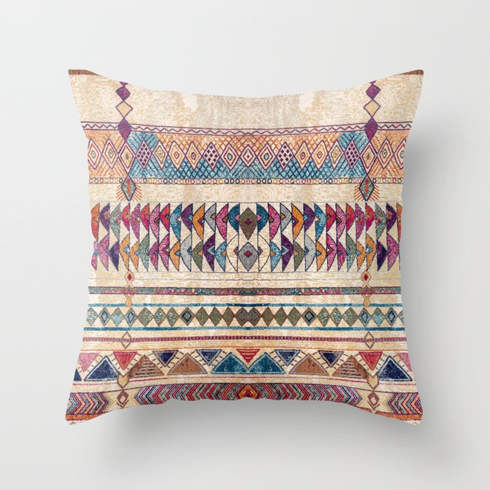 Heritage Moroccan Boho Rug Style Throw Pillow