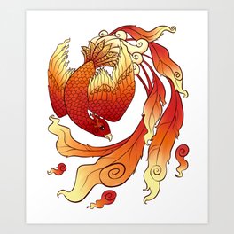 The Fire Bird Known As A Phoenix Art Print
