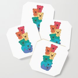 Rainbow Flag Gay Pride Lgbtq Bears Cute Bear Pile Coaster