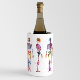 Human Skeleton Anatomy Art Medicine Art Colorful Watercolor Art Gift Biology Art Wine Chiller