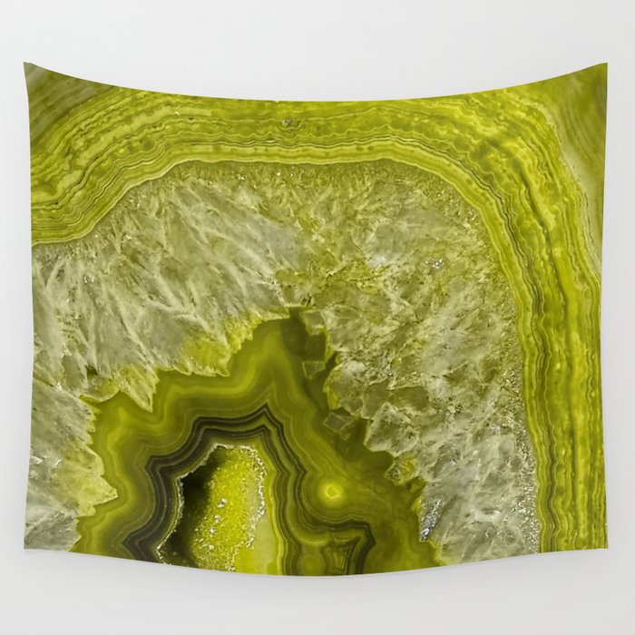Green agate mineral gem stone - Beautiful backdrop Wall Tapestry