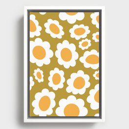 Groovy Daisies Pattern 1 Framed Canvas