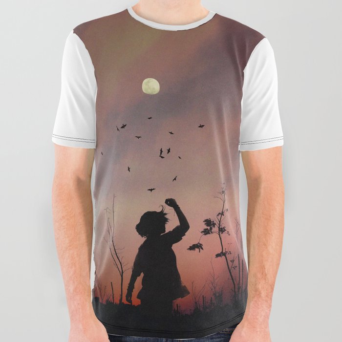 Child Silhouette All Over Graphic Tee