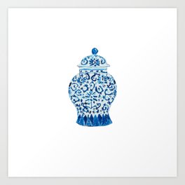 Blue White Ginger Jar  Art Print