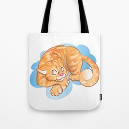 Sleepy Orange Tabby Tote Bag