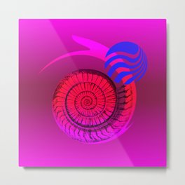 DRUNKEN SNAIL - Simple Abstract Illustration Metal Print | Colorful, Abstract, Digital, Fancy, Color, Snail, Psychedelic, Modern, Illustration, 3D 