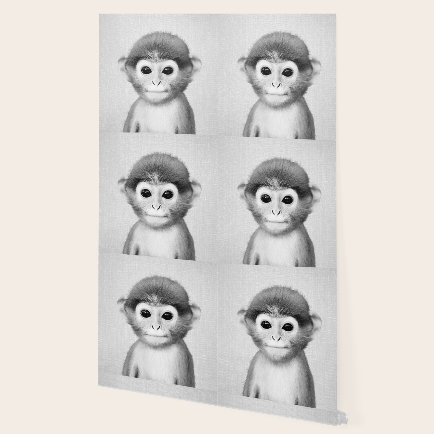 Baby Monkey Black White Wallpaper By Galdesign Society6