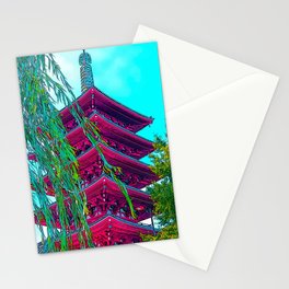 Wall Art - Japanese pagoda Stationery Cards