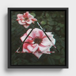 Distorted Blooms Framed Canvas