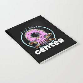 Find Your Center Grungy Skull Donut Pun Notebook