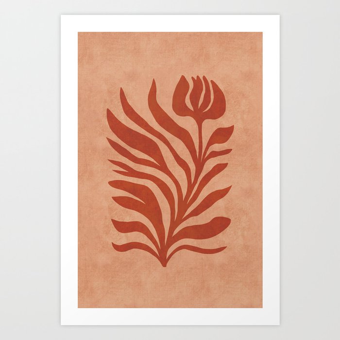 Wildflower in clay orange Art Print