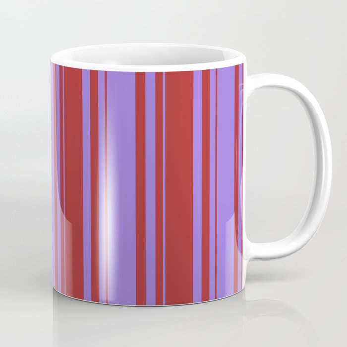 Purple and Brown Colored Lines Pattern Coffee Mug