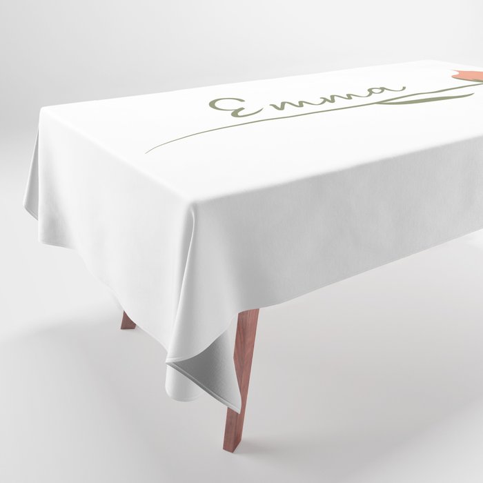 Emma name on a rose Tablecloth