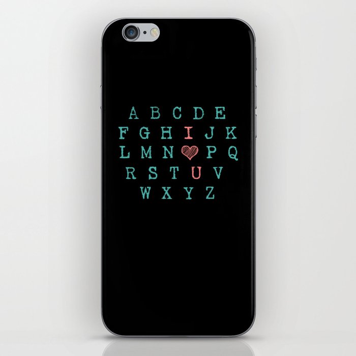 Letters Love Alphabet You Hearts Valentines Day iPhone Skin