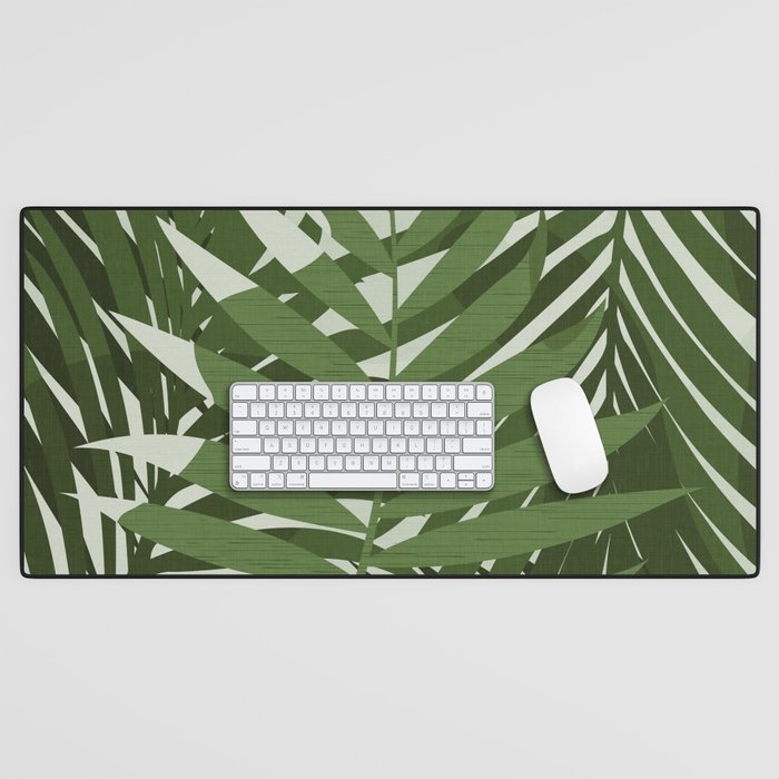Green Palm Leaves / Illustration Desk Mat