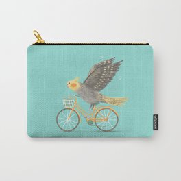 Cockatiel on a Bicycle Carry-All Pouch