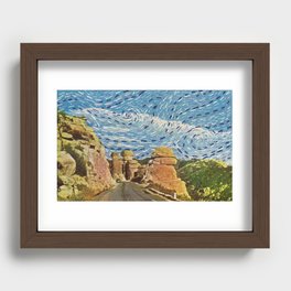 Swirly Sky Embroidery Recessed Framed Print