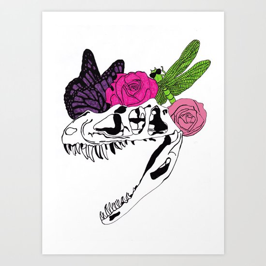 Dinosaur Skull XV Art Print