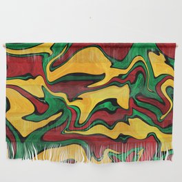 Rasta abstract fluid art, reggae colors liquid marble pattern Wall Hanging