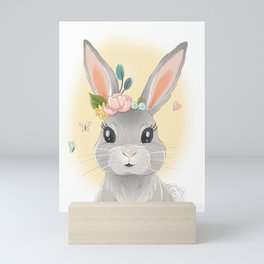 Floral Bunny Mini Art Print
