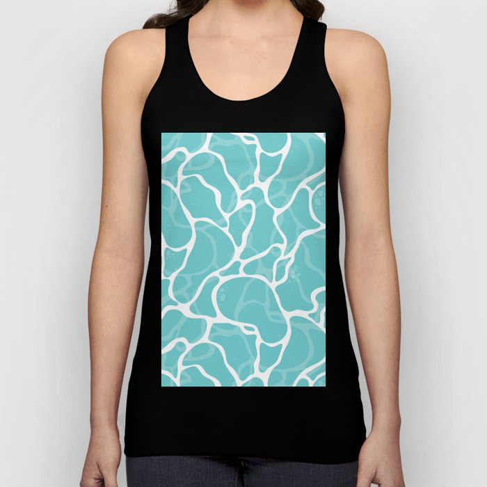 Calm blue water surface illustration pattern Tank Top