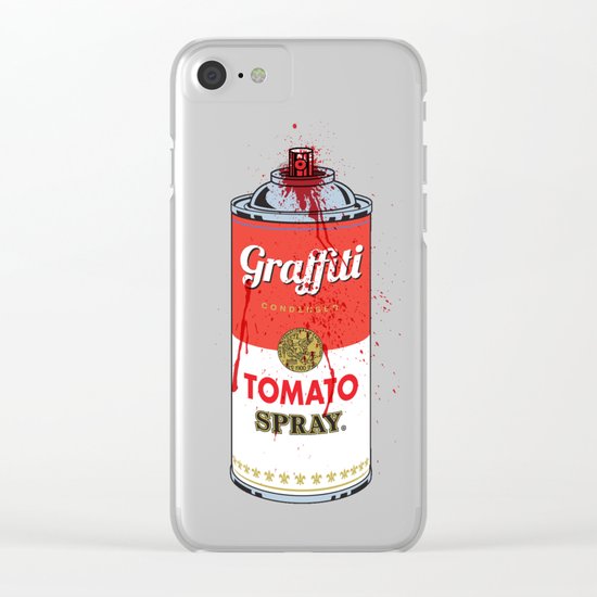 Graffiti Tomato Spray Can Clear iPhone Case
