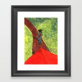 Hunter Acrylic Drawing - Red and Green Framed Art Print