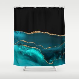 Beautiful Teal Desert Pattern Shower Curtain