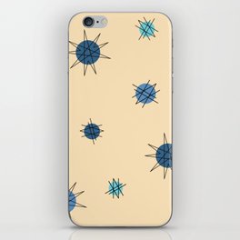 Atomic Age Starburst Planets Apricot Yellow Creme iPhone Skin