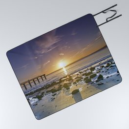 New Zealand Photography - Murrays Bay Beach In The Sunset Picnic Blanket