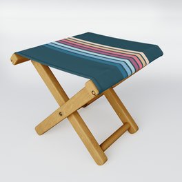 70s Minimal Style Retro Stripes - Banama Folding Stool