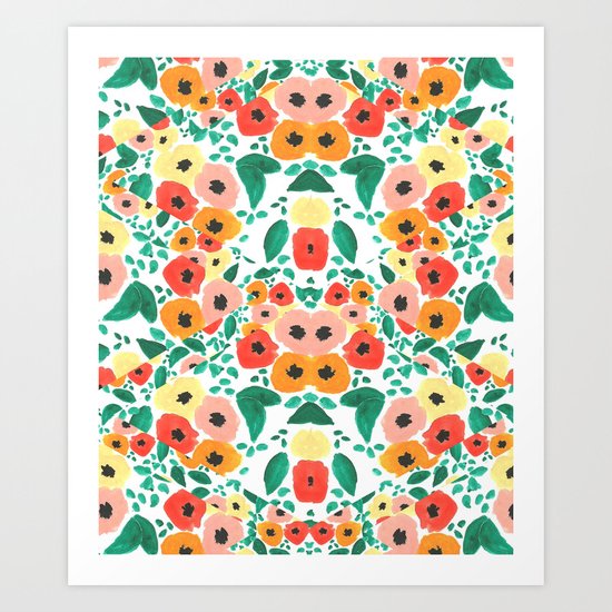 Floral Kaleidoscope Art Print