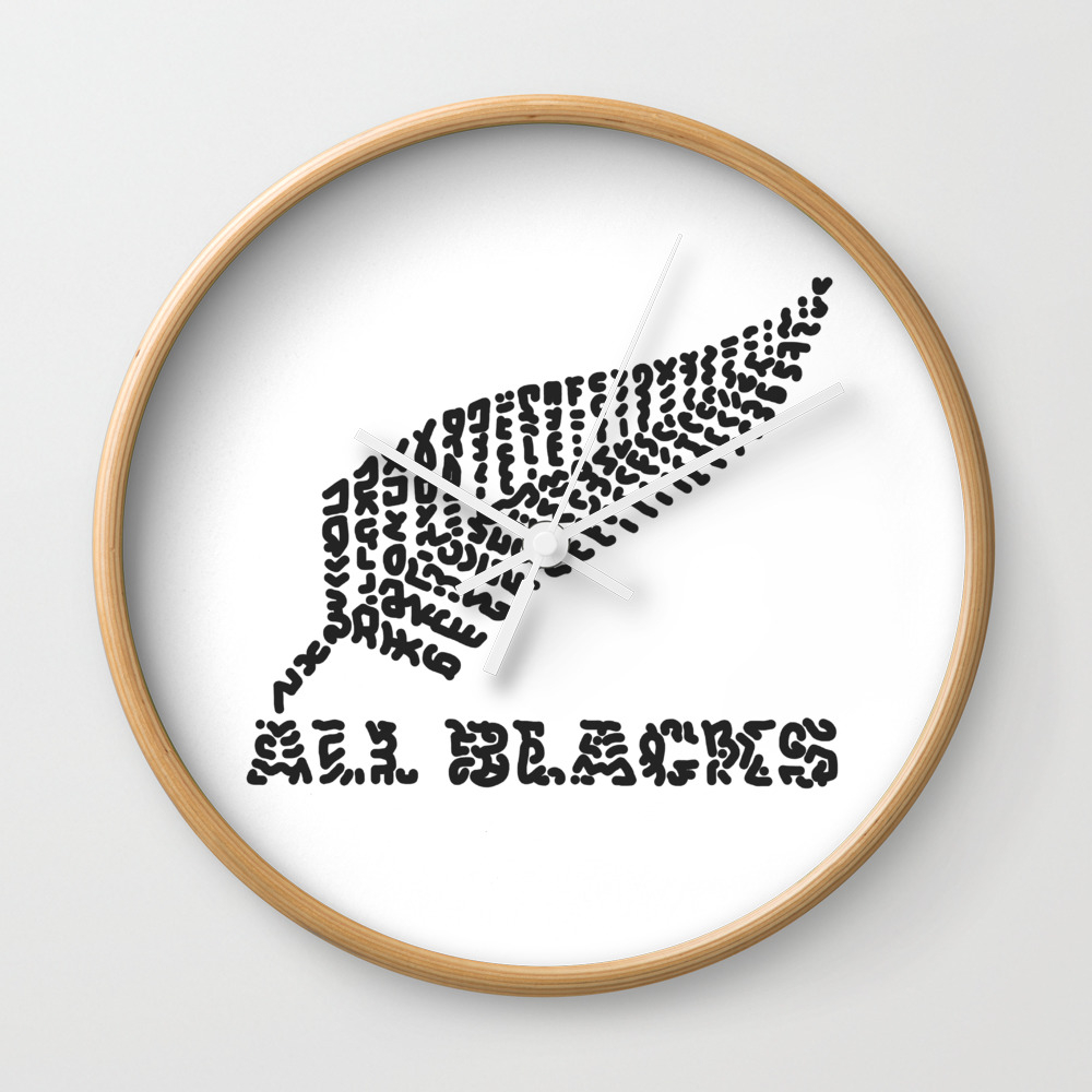 All Blacks Rugby Team New Zealand Wall Clock By Carolinebessieres64 Society6