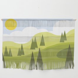 Minimalistic Landscape Hill And Trees Graphic Wall Hanging