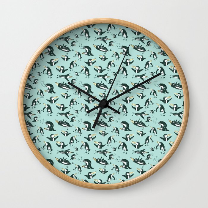 penguin pattern Wall Clock