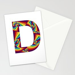  capital letter D with rainbow colors and spiral effect Stationery Card