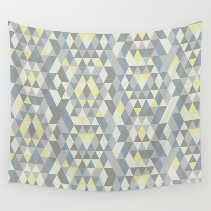 Triangle Pattern in Gray and Yellow Wall Tapestry