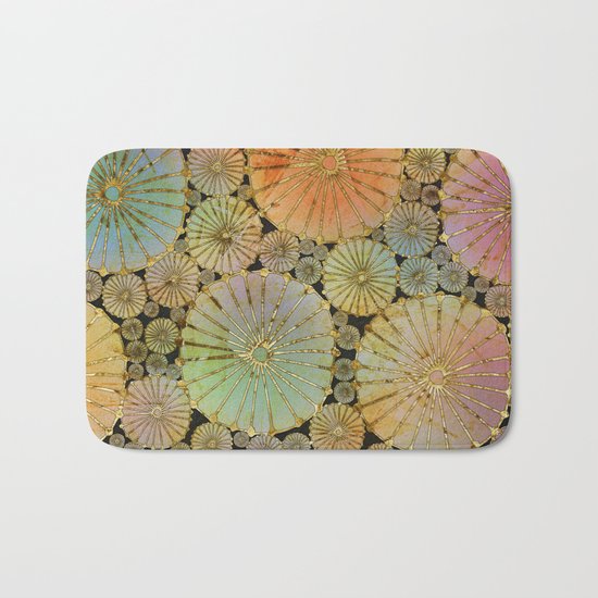 Abstract Floral Circles 2 Bath Mat