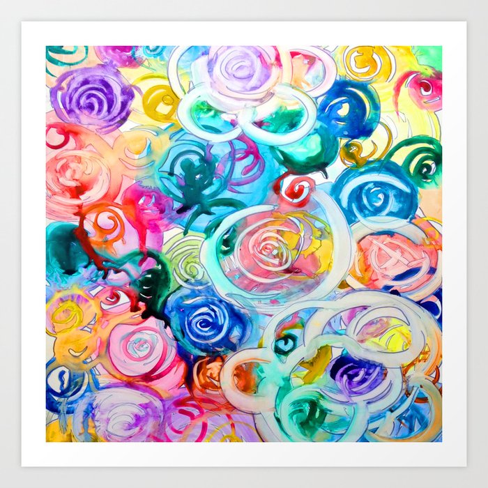 Abstract Watercolor Floral Painting Art Print By Melissapolomsky