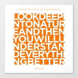Nature quote poster - Albert Einstein - Orange Canvas Print